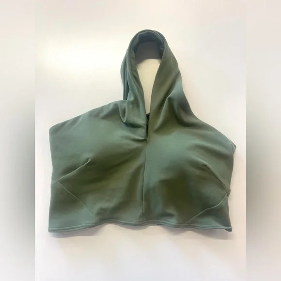 Lululemon Nulu Wrap-Front Longline Bra *Light Support, A/B Cup Green Twill sz 4 - Picture 5 of 8